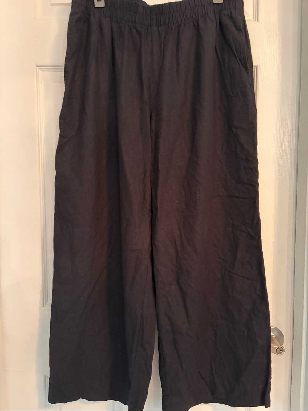 🖤 Old Navy Pants Black Linen Blend Super Wide Leg L